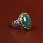 انگشتر فیروزه شجری مردانه کد 25943