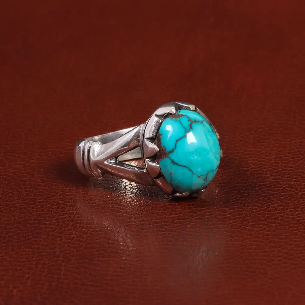 انگشتر فیروزه شجری مردانه کد 25951