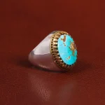 انگشتر فیروزه شجری مردانه کد 25954