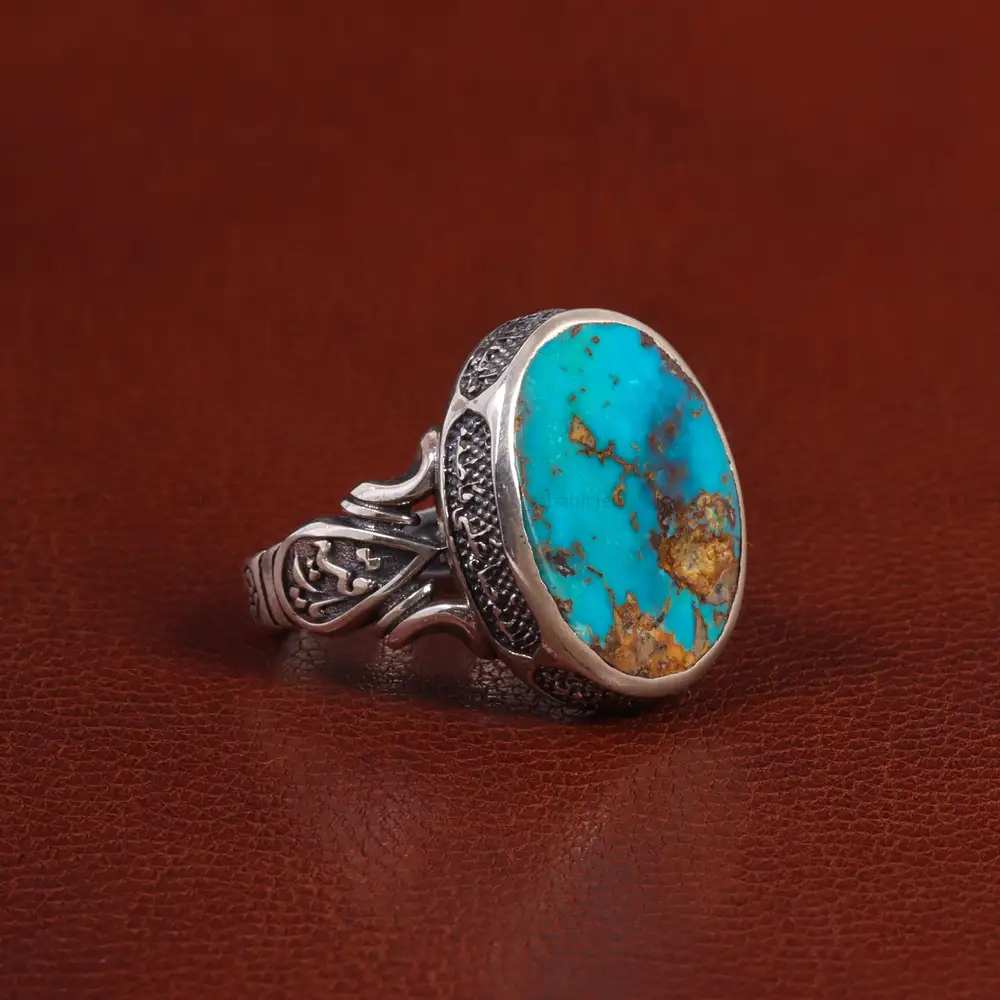 انگشتر فیروزه شجری مردانه کد 25965