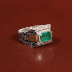 انگشتر زمرد مردانه کد 25980