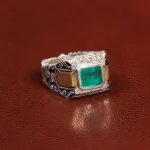 انگشتر زمرد مردانه کد 25981