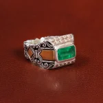 انگشتر زمرد مردانه کد 25982
