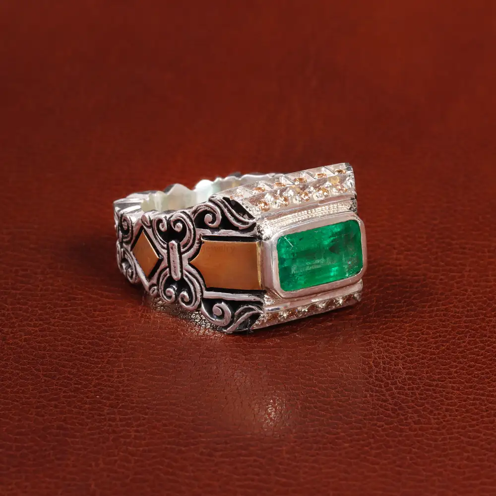 انگشتر زمرد مردانه کد 25982