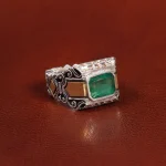 انگشتر زمرد مردانه کد 25983