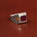انگشتر یاقوت سرخ مردانه کد 25989