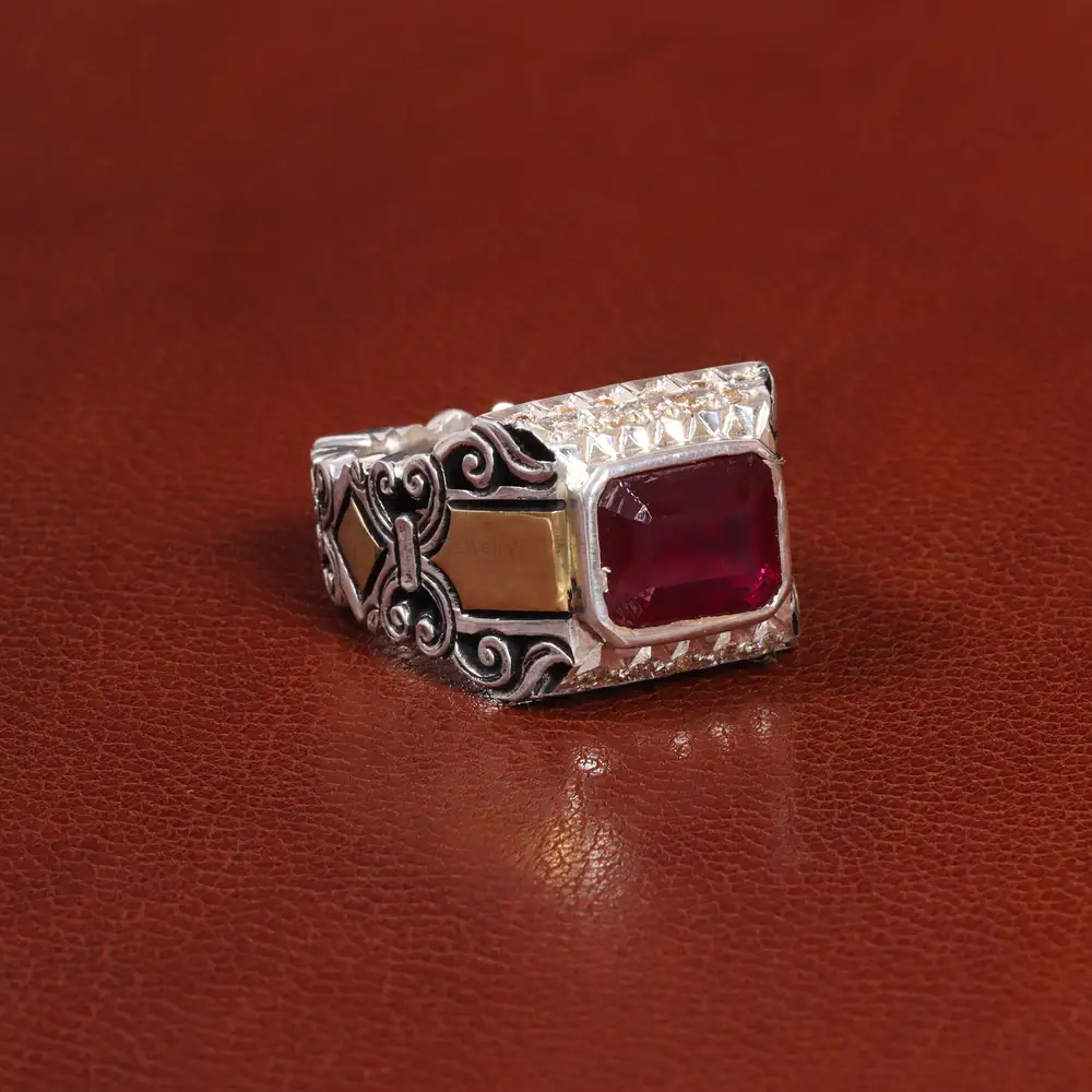 انگشتر یاقوت سرخ مردانه کد 25989