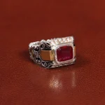 انگشتر یاقوت سرخ مردانه کد 25990