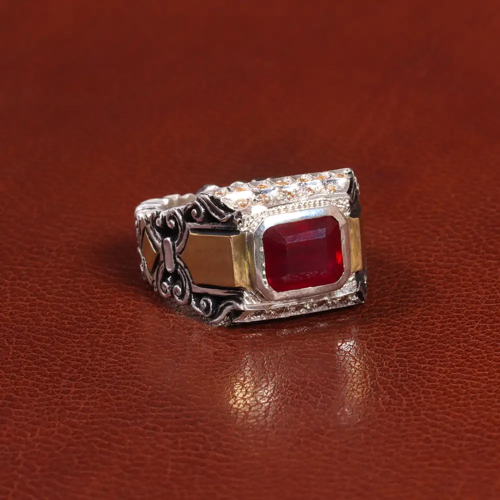 انگشتر یاقوت سرخ مردانه کد 25991