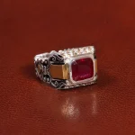 انگشتر یاقوت سرخ مردانه کد 25992