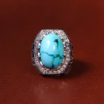 انگشتر فیروزه شجری مردانه کد 25348