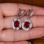 گوشواره طرح یاقوت زنانه کد 25354