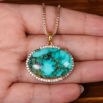 گردنبند فیروزه زنانه کد 25396