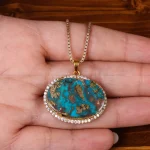 گردنبند فیروزه زنانه کد 25401