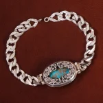 دستبند فیروزه مردانه کد 25451