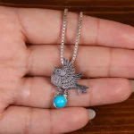 گردنبند فیروزه زنانه کد 25456