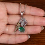 گردنبند زمرد زنانه کد 25459