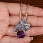 گردنبند آمیتیست زنانه کد 25460