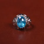 انگشتر توپاز آبی مردانه کد 25525