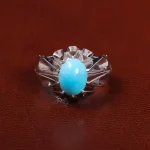 انگشتر فیروزه عجمی مردانه کد 25553