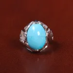 انگشتر فیروزه عجمی مردانه کد 25558