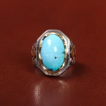 انگشتر فیروزه شجری مردانه کد 25580