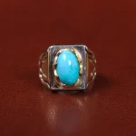 انگشتر فیروزه عجمی مردانه کد 25585