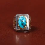 انگشتر فیروزه شجری مردانه کد 25586