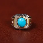 انگشتر فیروزه عجمی مردانه کد 25591