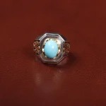 انگشتر فیروزه عجمی مردانه کد 25593