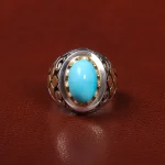 انگشتر فیروزه عجمی مردانه کد 25594