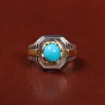 انگشتر فیروزه عجمی مردانه کد 25595