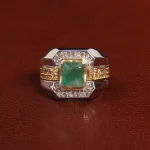 انگشتر زمرد مردانه کد 25617