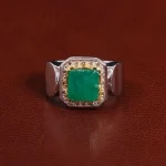 انگشتر زمرد مردانه کد 25620