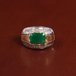 انگشتر زمرد مردانه کد 25622