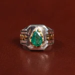 انگشتر زمرد مردانه کد 25651