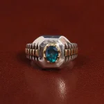 انگشتر توپاز سبز مردانه کد 25653