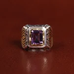 انگشتر آمیتیست مردانه کد 25666