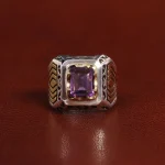 انگشتر آمیتیست مردانه کد 25668