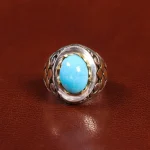 انگشتر فیروزه عجمی مردانه کد 25702