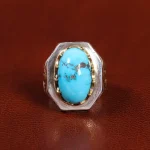 انگشتر فیروزه شجری مردانه کد 25712