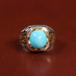 انگشتر فیروزه عجمی مردانه کد 25716