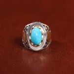 انگشتر فیروزه عجمی مردانه کد 25719