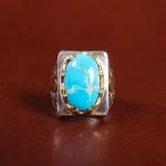 انگشتر فیروزه شجری مردانه کد 25721