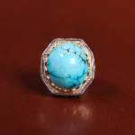 انگشتر فیروزه شجری مردانه کد 25755