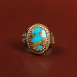 انگشتر فیروزه شجری مردانه کد 25767
