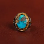 انگشتر فیروزه شجری مردانه کد 25769