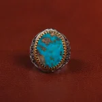 انگشتر فیروزه شجری مردانه کد 25786