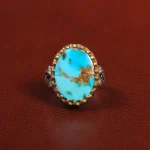 انگشتر فیروزه شجری مردانه کد 25800
