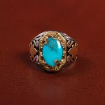 انگشتر فیروزه شجری مردانه کد 25809